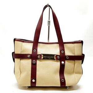 Bvlgari Hand Bag Beige Canvas 4731896